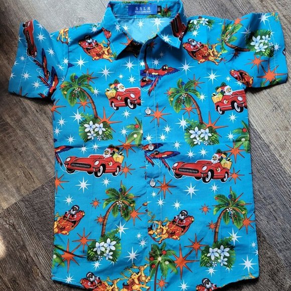 SSLR Hawaiian Christmas Boys Shirt - Picture 1 of 3